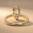 Moval cut lab grown diamond bezel ring