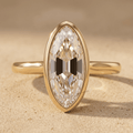 Antique old mine oval lab grown diamond ring