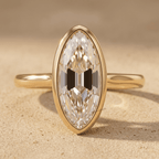 Antique old mine oval lab grown diamond ring