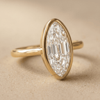 Antique style lab grown diamond engagement ring