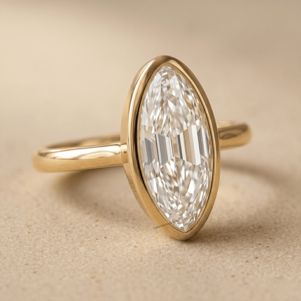 Antique style lab grown diamond engagement ring
