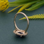 Antique Royal Blue Sapphire Gemstone Halo Diamond Sapphire Engagement Ring - JBR Jeweler