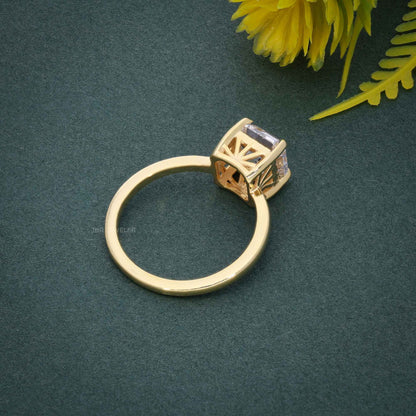 Art Deco Asscher Solitärring mit im Labor gezüchteten Diamanten