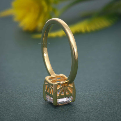 Art Deco Asscher Solitärring mit im Labor gezüchteten Diamanten