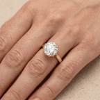Art Deco Old Round Lab Grown Solitaire Gold Engagement Ring