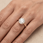 Art Deco Old Round Lab Grown Solitaire Gold Engagement Ring