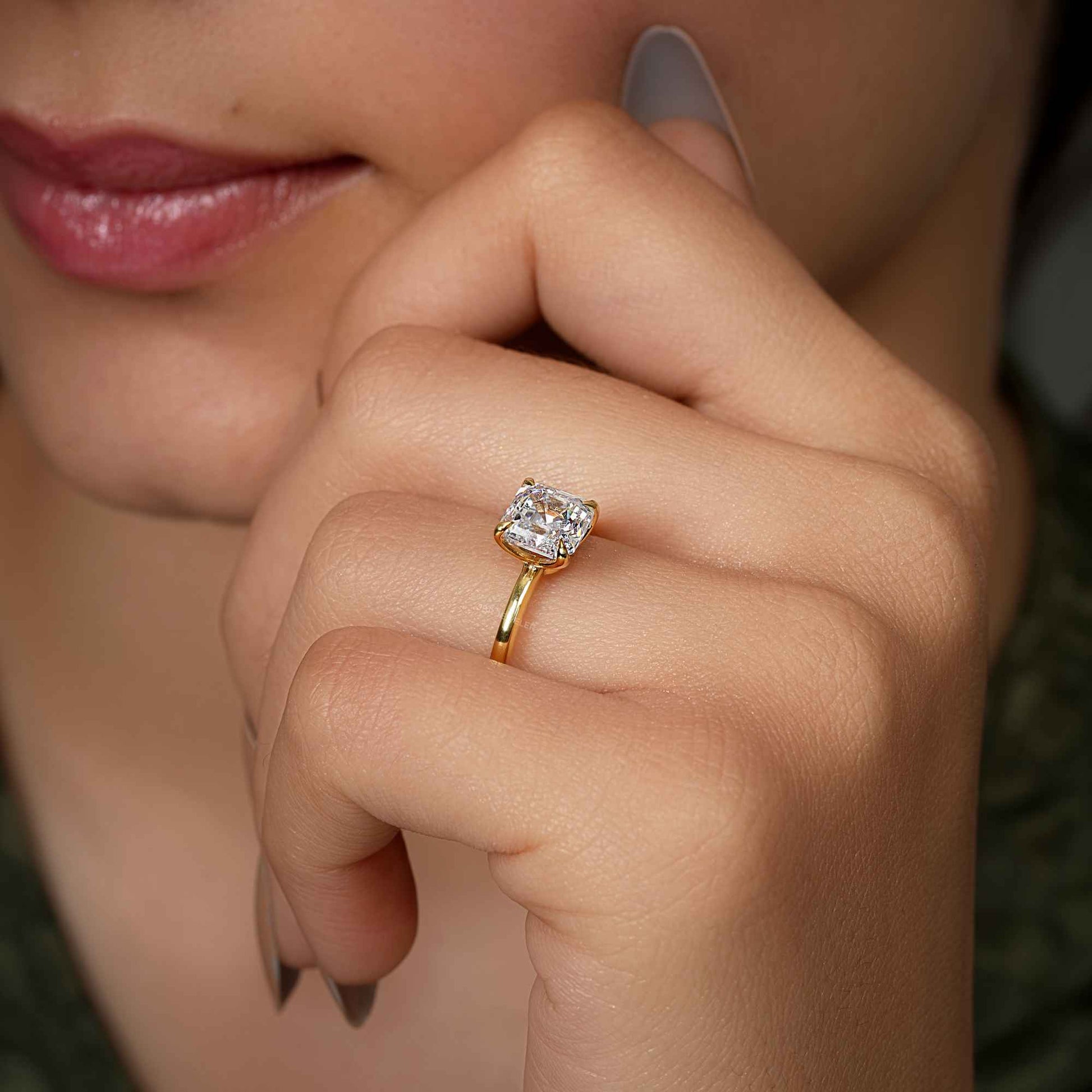 Petal Asscher – Solitärring mit im Labor gezüchteten Diamanten