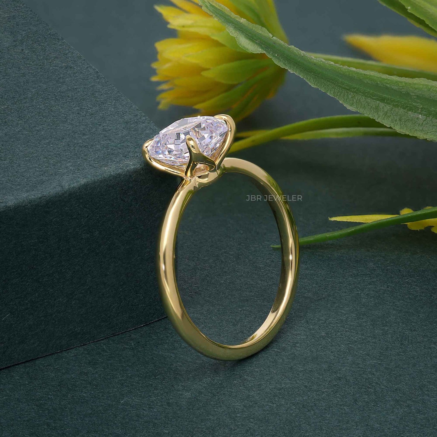 Petal Asscher Lab Grown Diamond Solitaire Ring