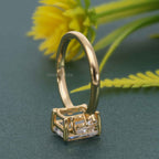 Asymmetrical Unique Emerald Moissanite Diamond Engagement Ring - JBR Jeweler