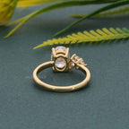 Asymmetrical Unique Oval Moissanite Diamond Engagement Ring - JBR Jeweler