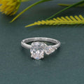 Asymmetrical Unique Oval Moissanite Diamond Engagement Ring - JBR Jeweler