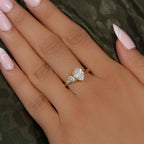 Asymmetrical Unique Pear Lab Grown Diamond Engagement Ring - JBR Jeweler