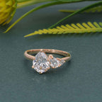 Asymmetrical Unique Pear Lab Grown Diamond Engagement Ring - JBR Jeweler