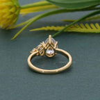 Asymmetrical Unique Pear Lab Grown Diamond Engagement Ring - JBR Jeweler