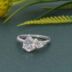 Asymmetrical Unique Pear Lab Grown Diamond Engagement Ring - JBR Jeweler