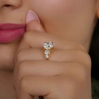Asymmetrical Unique Round Lab Grown Diamond Engagement Ring - JBR Jeweler