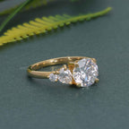 Asymmetrical Unique Round Lab Grown Diamond Engagement Ring - JBR Jeweler