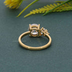 Asymmetrical Unique Round Moissanite Diamond Engagement Ring - JBR Jeweler