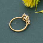 Asymmetrical Unique Round Moissanite Diamond Engagement Ring - JBR Jeweler