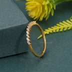 Baguette Half Eternity Moissanite Diamond Wedding Band - JBR Jeweler
