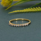Baguette Half Eternity Moissanite Diamond Wedding Band - JBR Jeweler