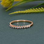 Baguette Half Eternity Moissanite Diamond Wedding Band - JBR Jeweler