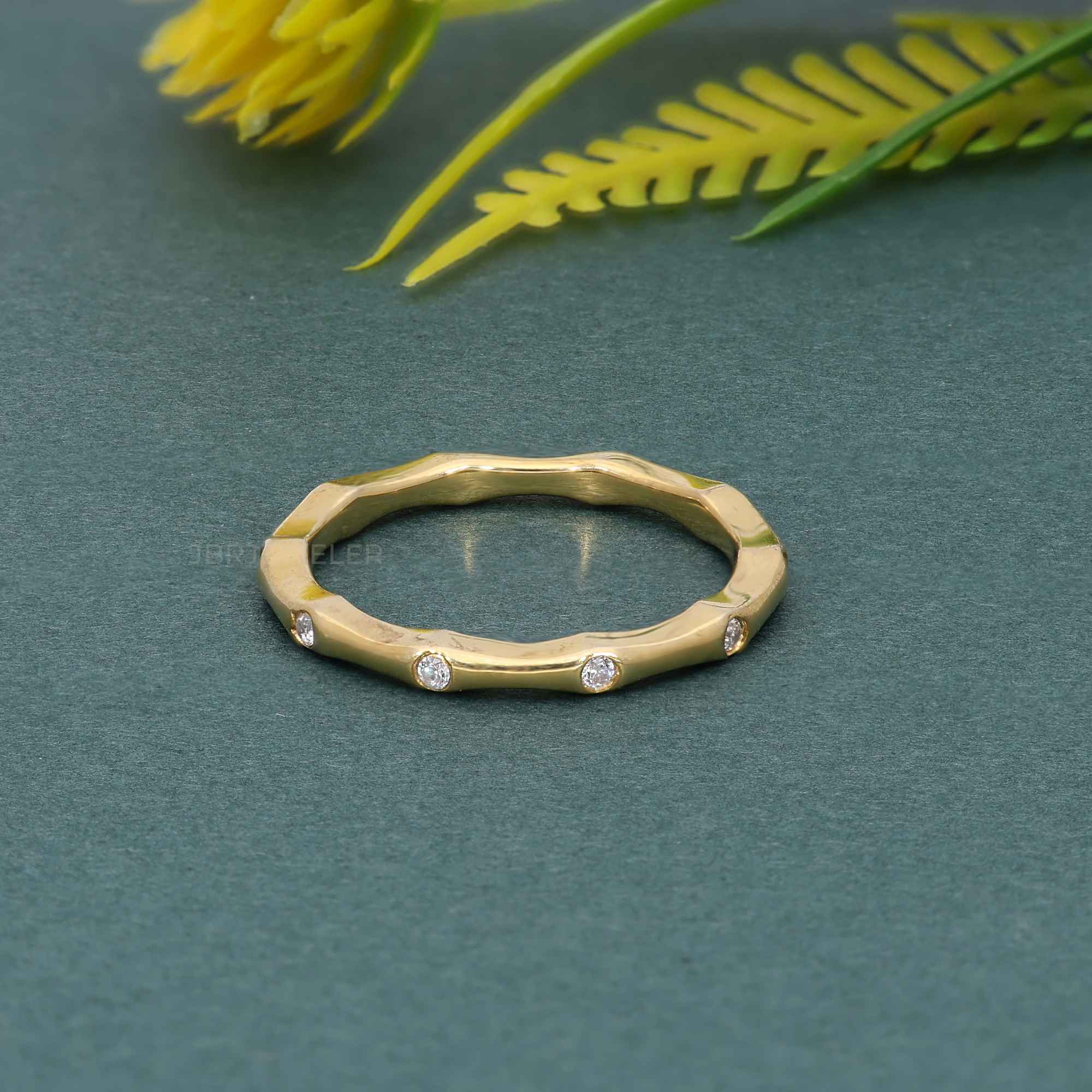 Bamboo Lab Grown Diamond Stackable Wedding Ring - JBR Jeweler