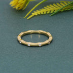 Bamboo Moissanite Diamond Stackable Wedding Ring - JBR Jeweler