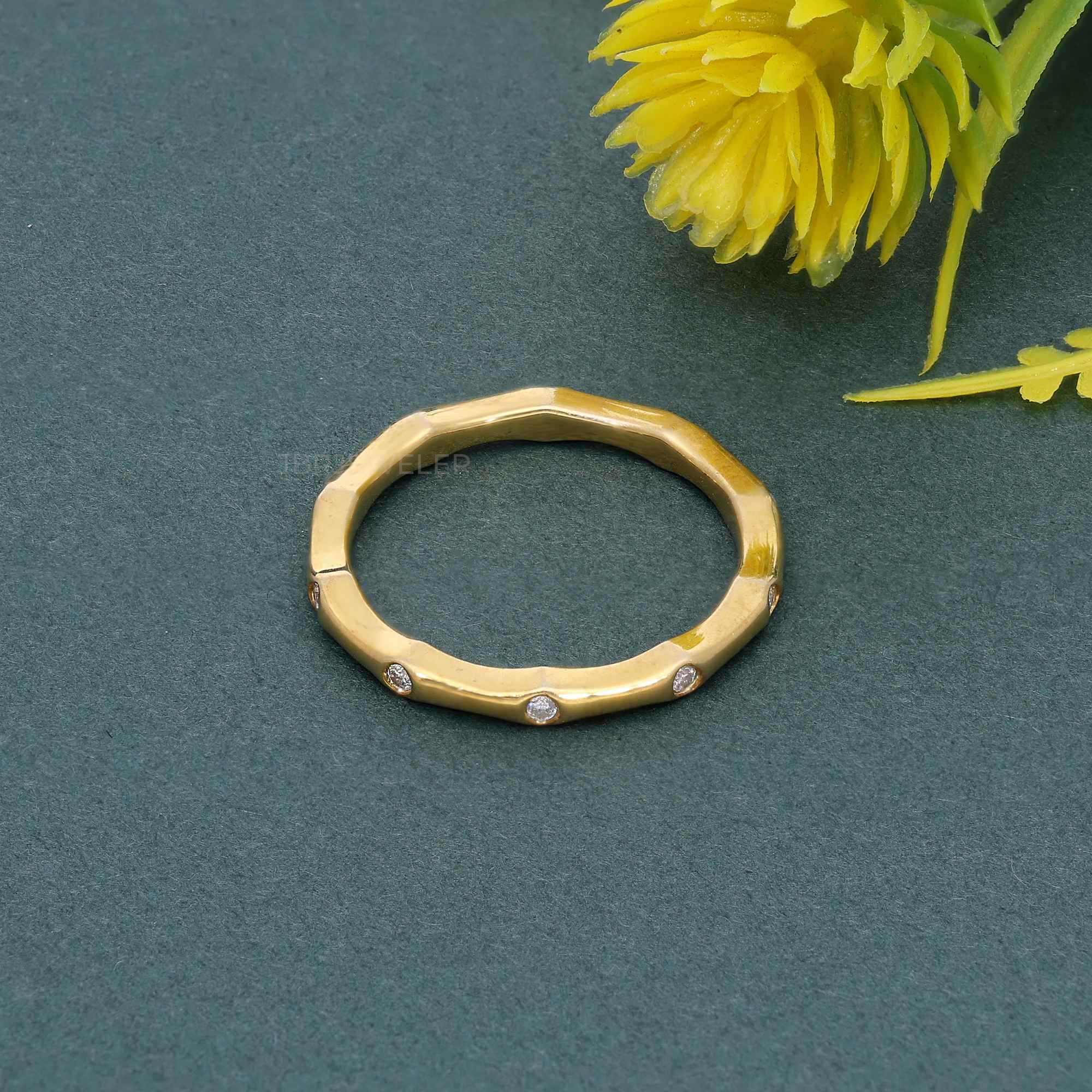 Bamboo Lab Grown Diamond Stackable Wedding Ring - JBR Jeweler