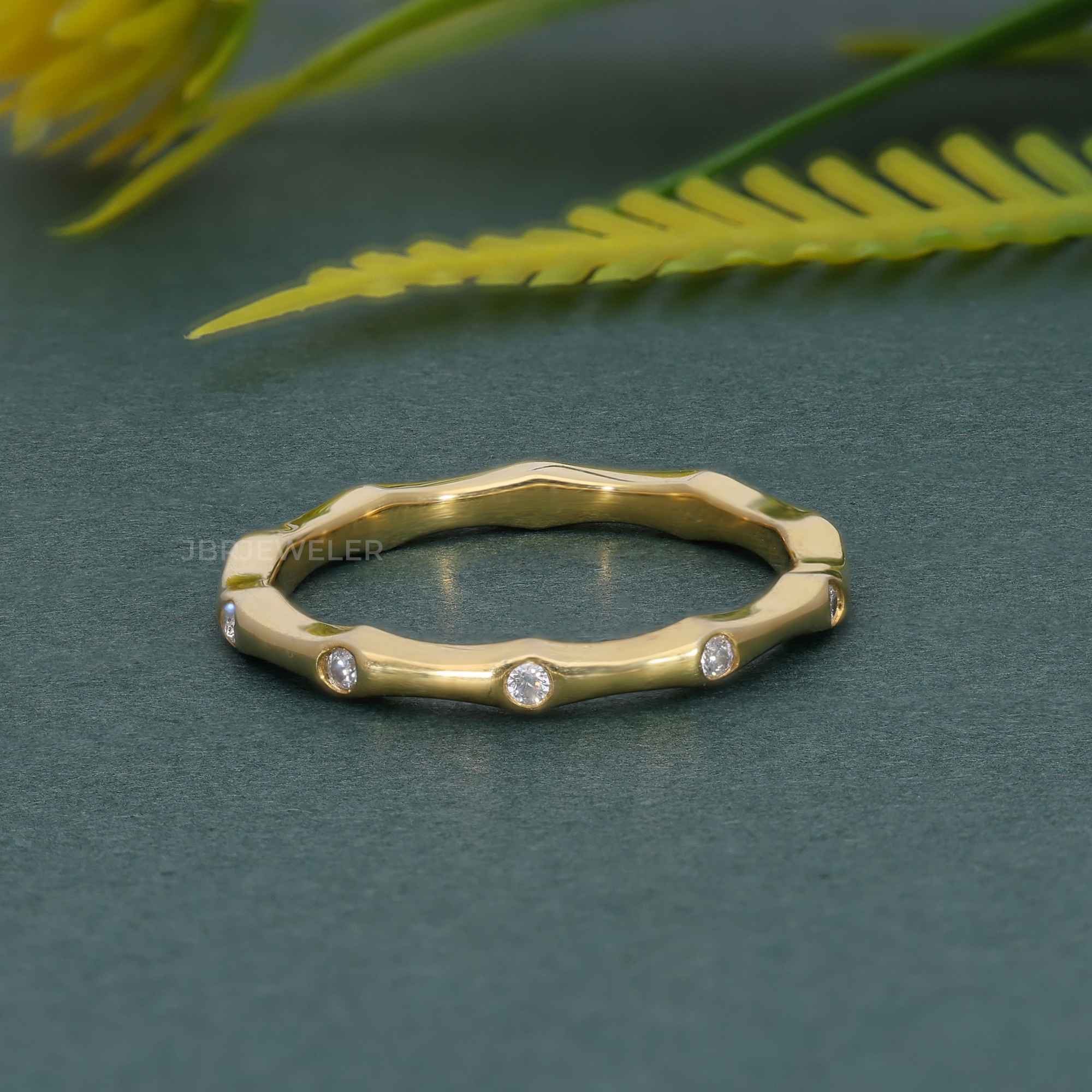 Bamboo Lab Grown Diamond Stackable Wedding Ring - JBR Jeweler