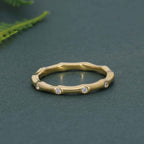 Bamboo Moissanite Diamond Stackable Wedding Ring - JBR Jeweler