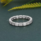 Bezel Emerald Cut Lab Diamond Wedding Band - JBR Jeweler