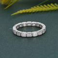 Bezel Emerald Cut Moissanite Diamond Wedding Band - JBR Jeweler