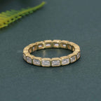 Bezel Emerald Cut Lab Diamond Wedding Band - JBR Jeweler