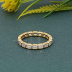 Bezel Emerald Cut Moissanite Diamond Wedding Band - JBR Jeweler