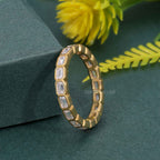 Bezel Emerald Cut Moissanite Diamond Wedding Band - JBR Jeweler