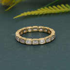 Bezel Emerald Cut Lab Diamond Wedding Band - JBR Jeweler
