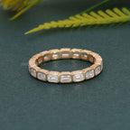 Bezel Emerald Cut Moissanite Diamond Wedding Band - JBR Jeweler