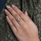 Bezel Oval Cut Moissanite Diamond Engagement Ring Sets With Matching Band - JBR Jeweler