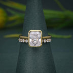 Bezel Radiant Cut Moissanite Diamond Wedding Bridal Ring Sets With Matching Band - JBR Jeweler