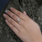 Bezel Set Oval Cut Moissanite Diamond Wedding Ring With Matching Band - JBR Jeweler