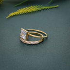 Bezel Set Princess Cut Lab Grown Diamond Bridal Set Ring With Matching Band - JBR Jeweler