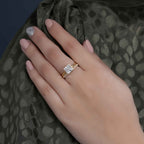 Bezel Set Princess Cut Lab Grown Diamond Bridal Set Ring With Matching Band - JBR Jeweler