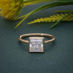 Classic Bezel Set Princess Lab Grown Diamond Engagement Ring - JBR Jeweler