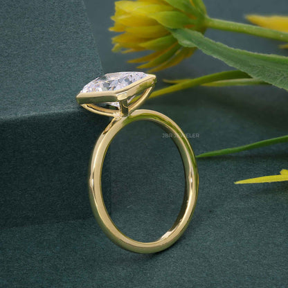 Bague de fiançailles en diamants cultivés en laboratoire, serti de lunette classique