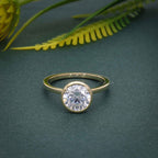 Classic Bezel Set Round Moissanite Diamond Engagement Ring - JBR Jeweler