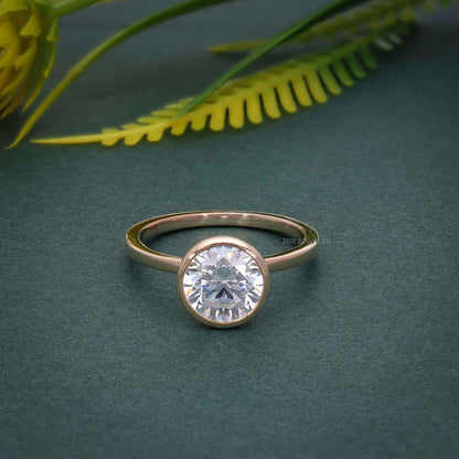 Classic Bezel Set Round Lab Grown Diamond Engagement Ring