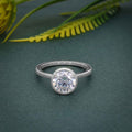 Classic Bezel Set Round Moissanite Diamond Engagement Ring - JBR Jeweler