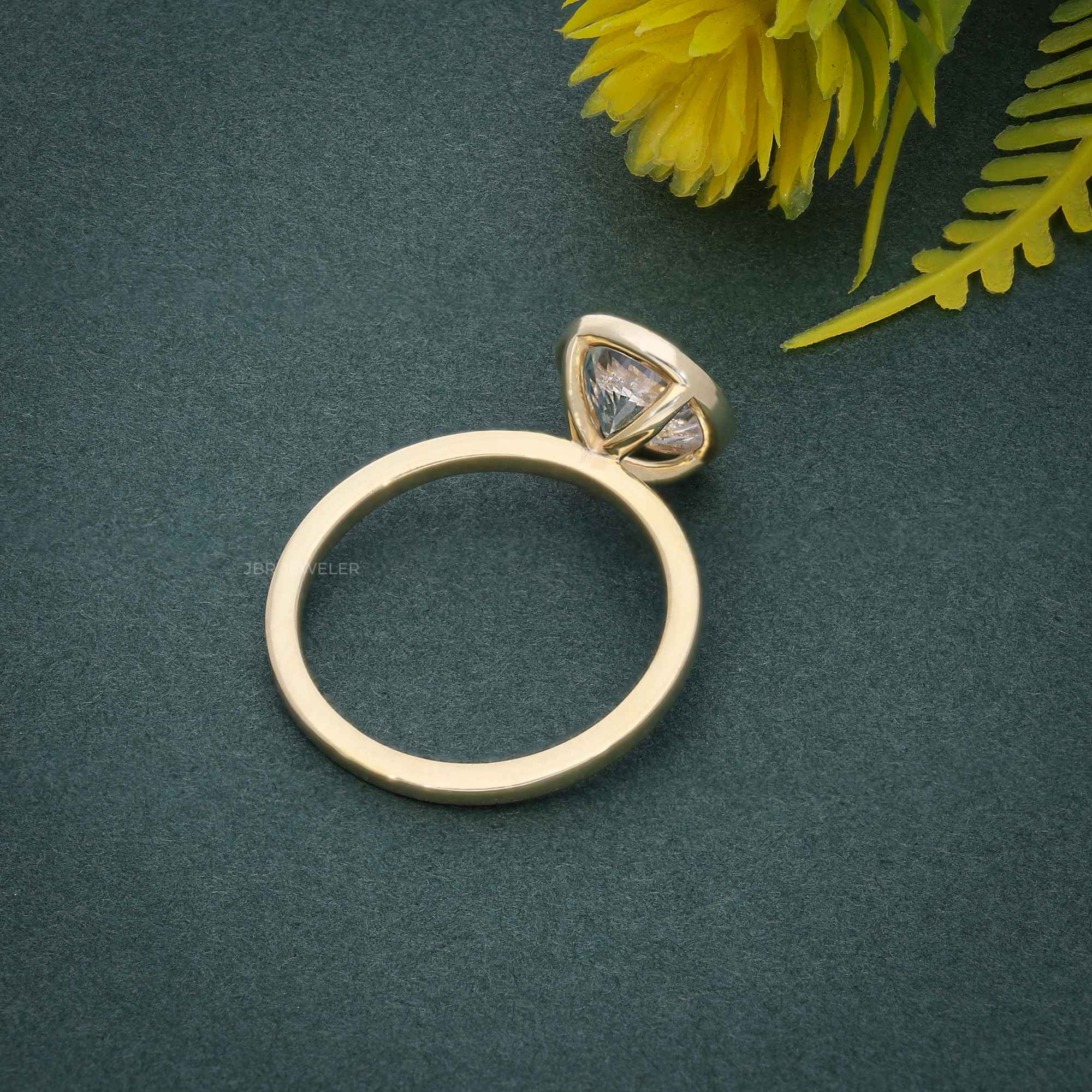 Classic Bezel Set Round Moissanite Diamond Engagement Ring - JBR Jeweler