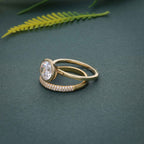 Bezel Set Round Cut Moissanite Diamond Solitaire Ring Bridal Set - JBR Jeweler